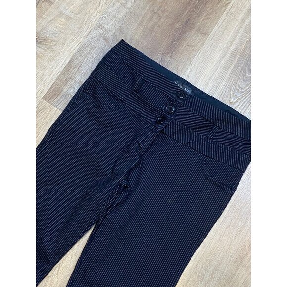 Y2K Rampage Black Pinstripe Flared Womens Pants Size‎ 7 - Picture 8 of 9
